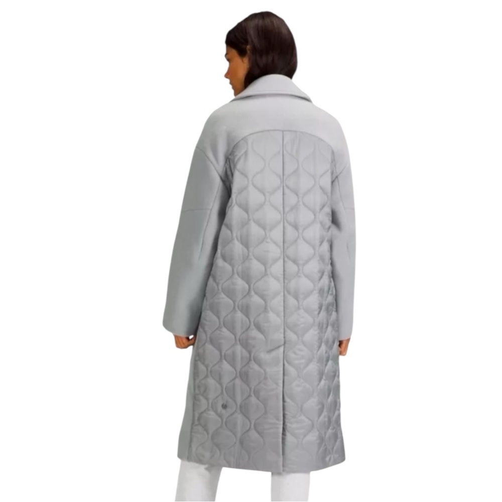 LULULEMON Long Wrap Coat Light Gray Oversized Jacket Size 12 -- GORGEOUS!!! - Picture 3 of 9